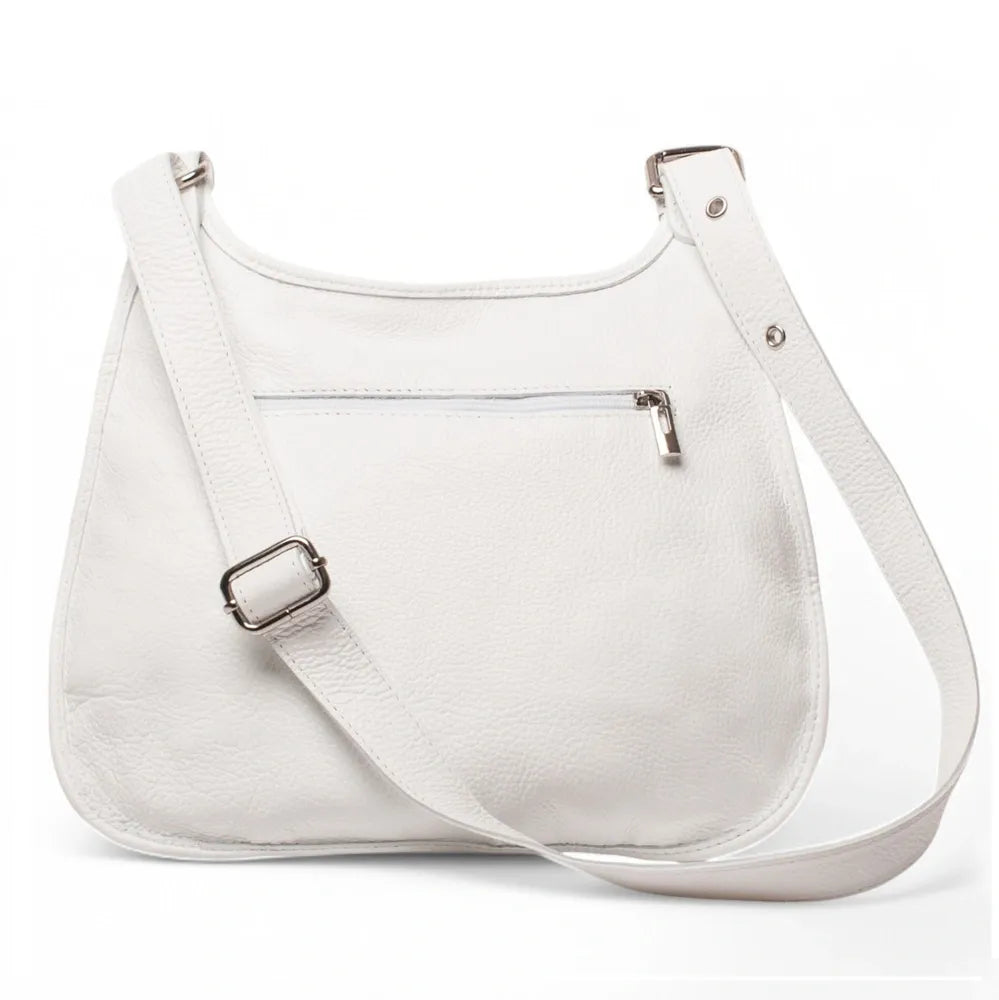 Sac bandoulière en cuir grainé PETRA Blanc