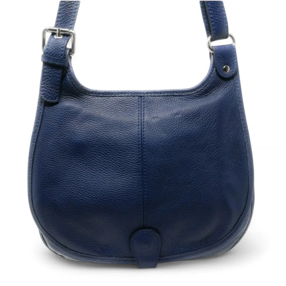 Sac bandoulière en cuir grainé PETRA Bleu