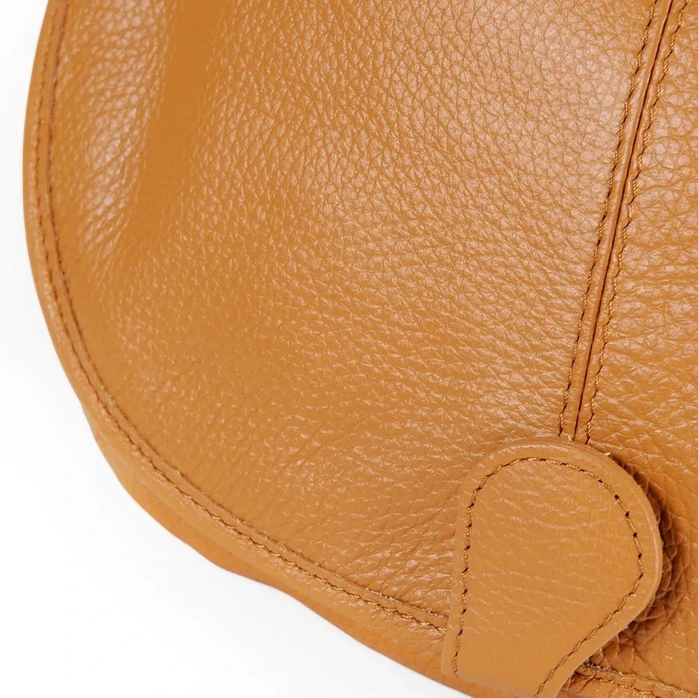 Sac bandoulière en cuir grainé PETRA Camel