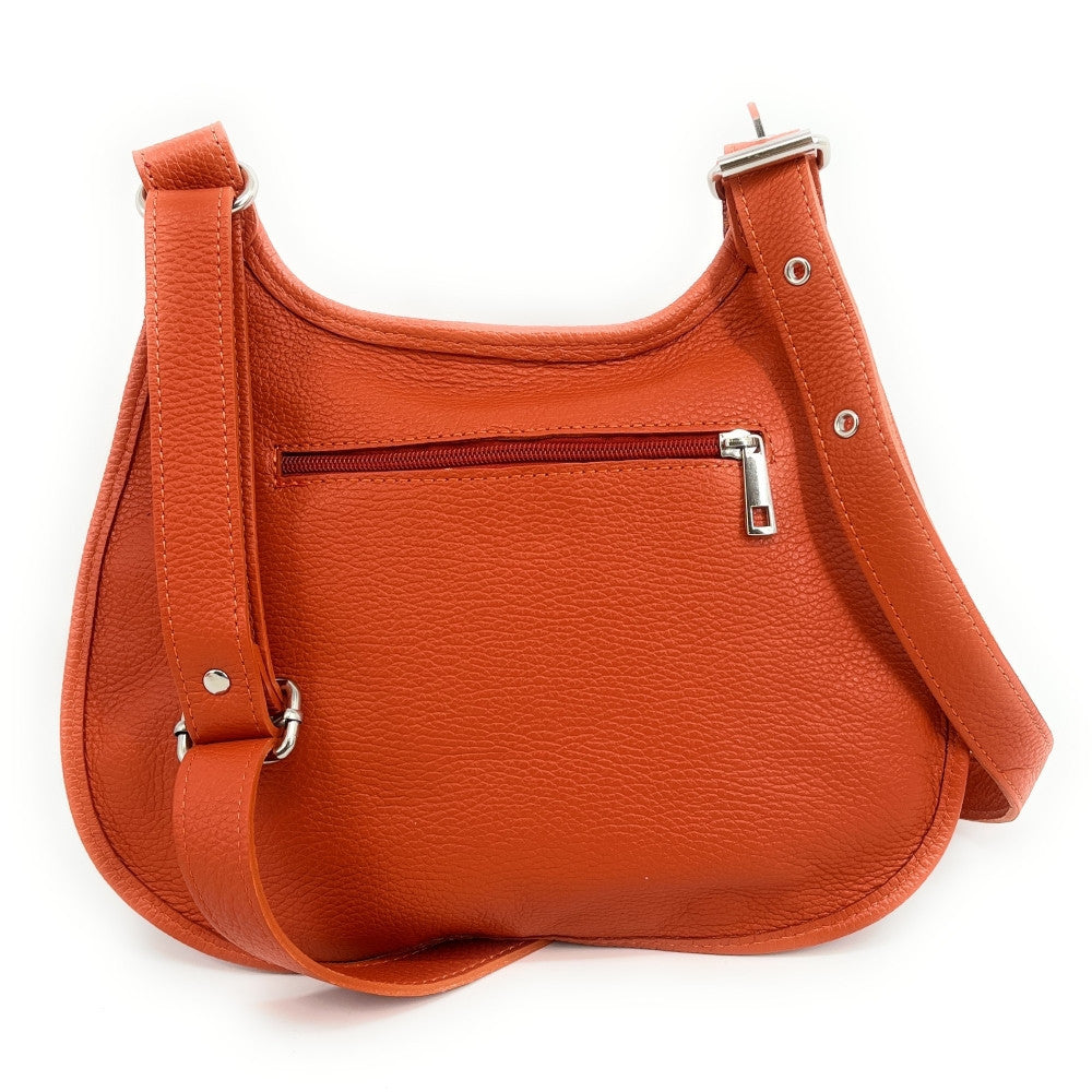 Sac bandoulière en cuir grainé PETRA Orange