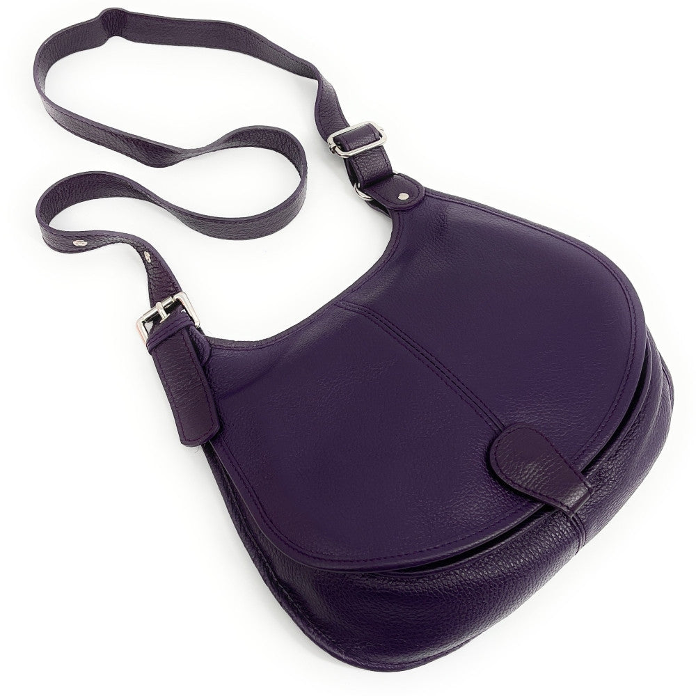 Sac bandoulière en cuir grainé PETRA Violet