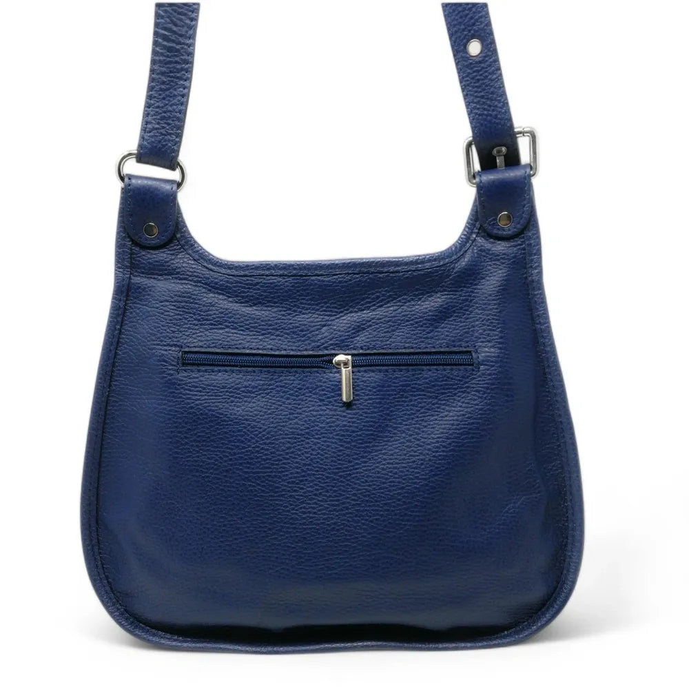 Sac bandoulière en cuir grainé PETRA Bleu