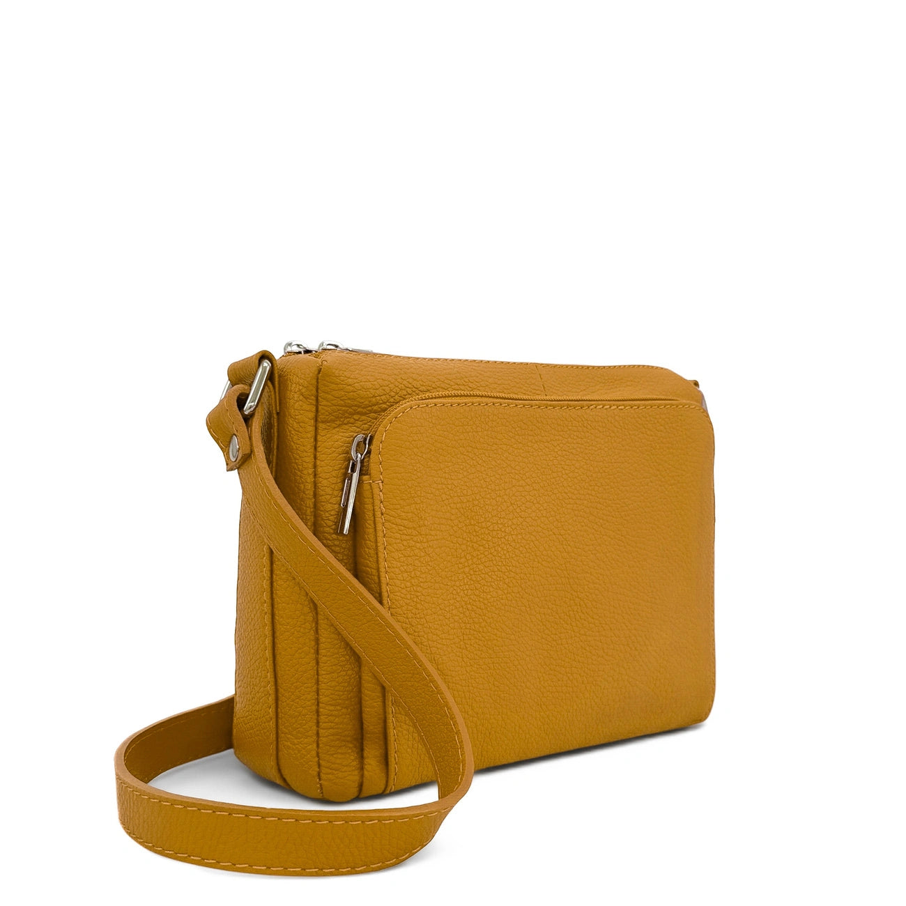 Grained leather strap bag MANHATTAN Mustard yellow