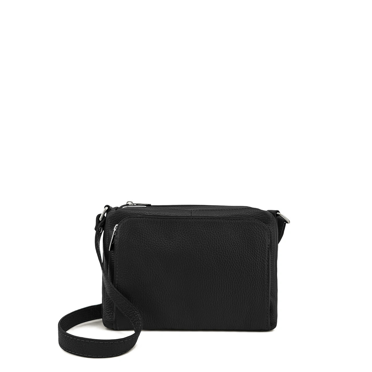 Grained leather strap bag MANHATTAN Noir