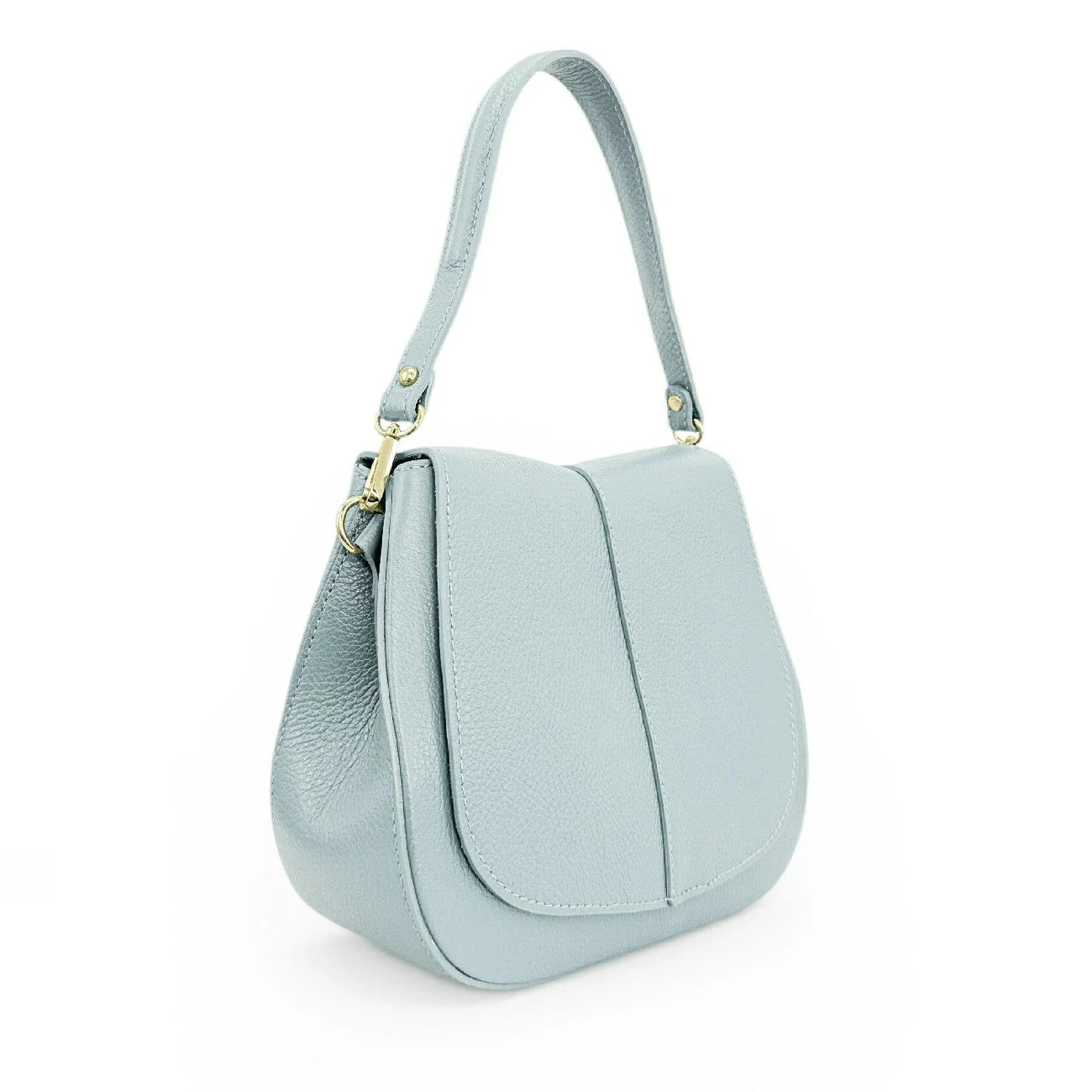 Sac à main en cuir grainé LOUIE Bleu pastel