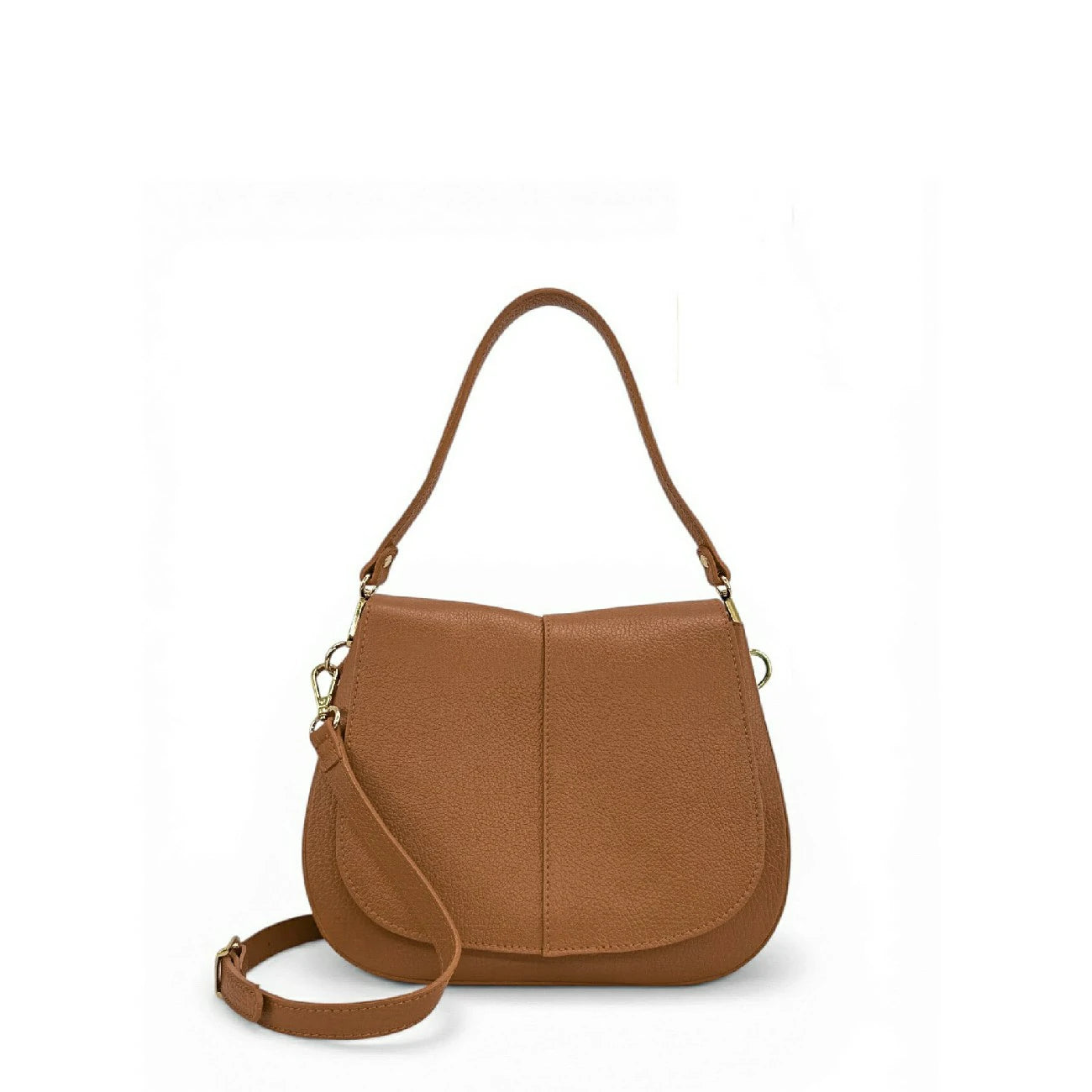 Sac à main en cuir grainé LOUIE Marron camel