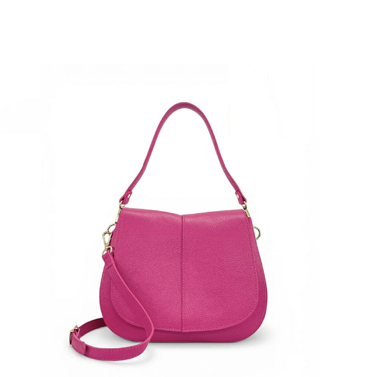 Sac à main en cuir grainé LOUIE Rose fuchsia