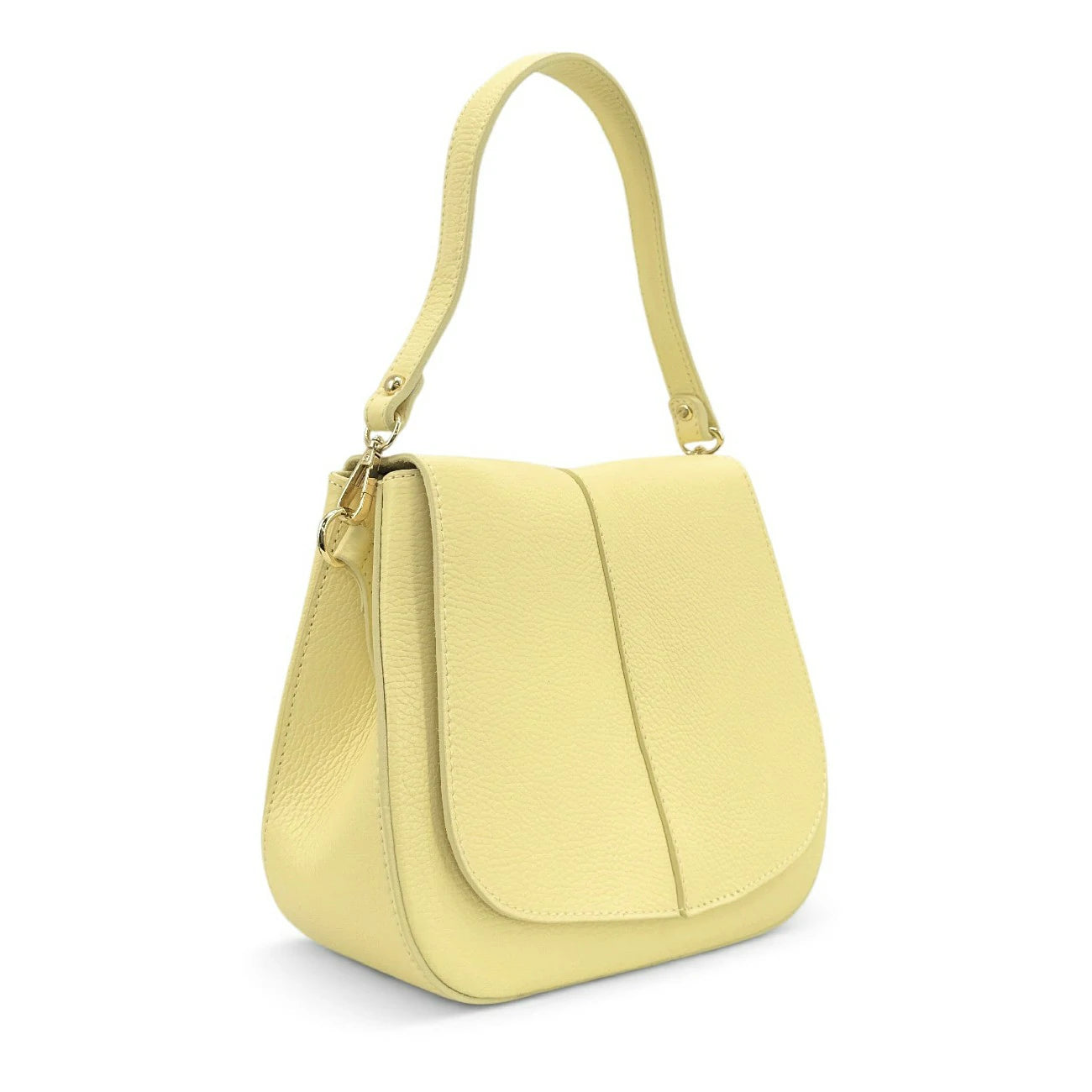Sac à main en cuir grainé LOUIE Soft jaune