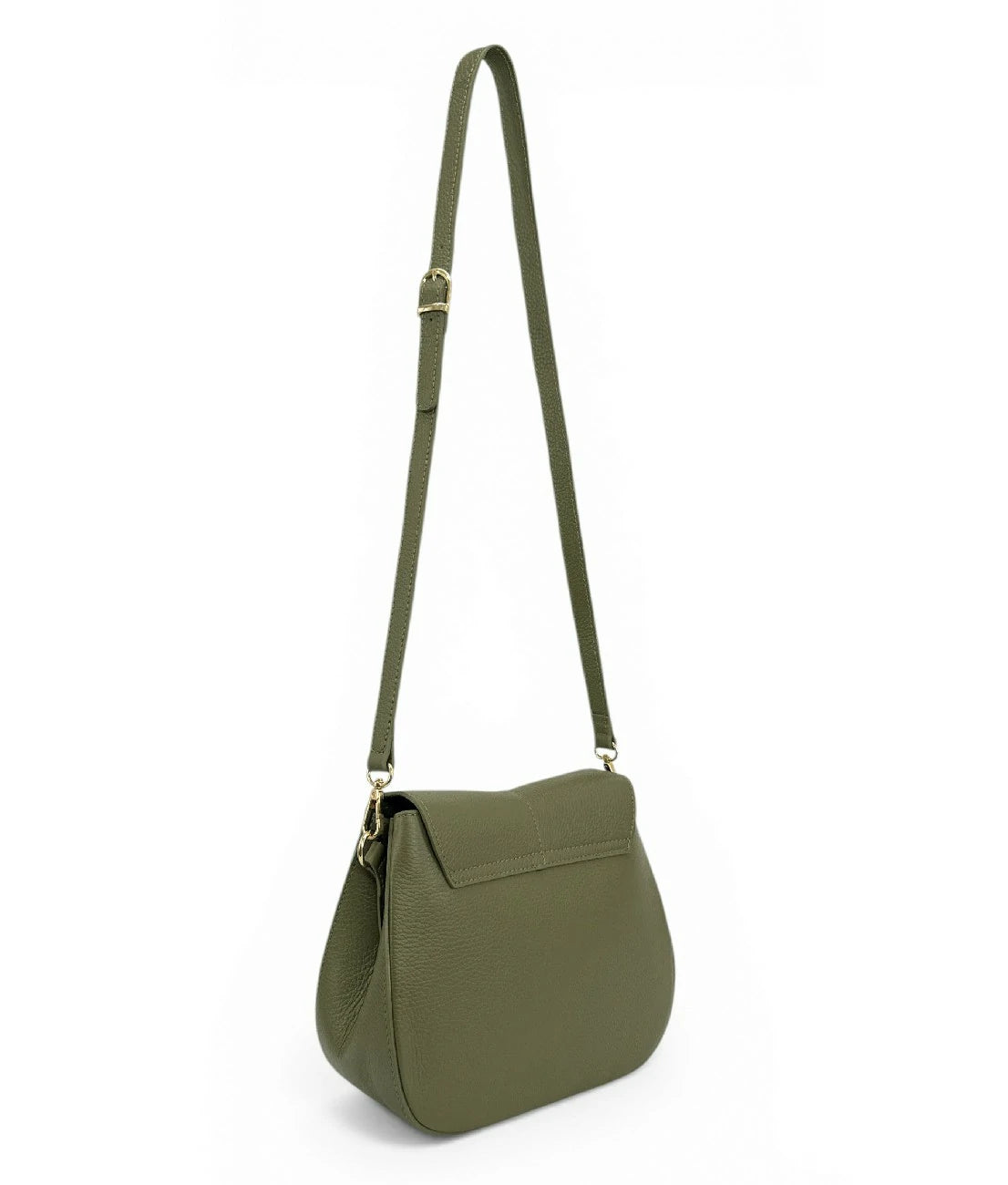 Handtasche aus genarbtem Leder LOUIE Khakigrün