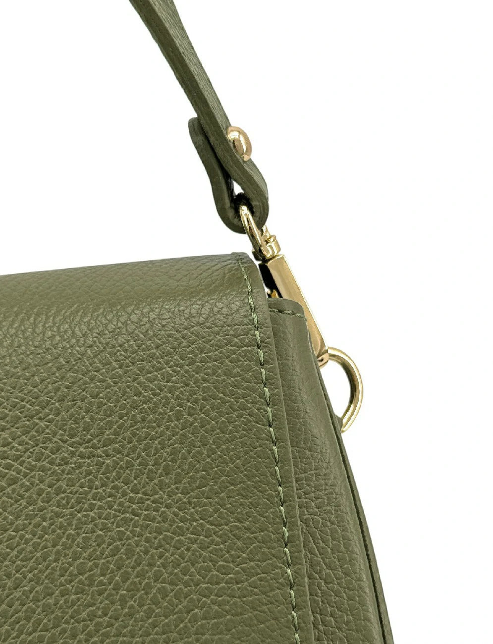 Handtasche aus genarbtem Leder LOUIE Khakigrün