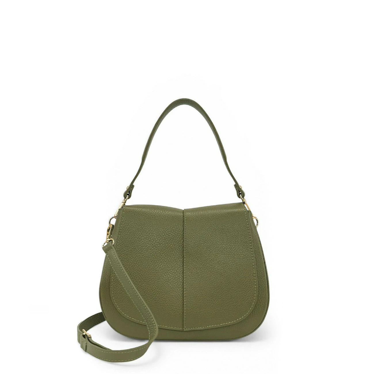 Sac à main en cuir grainé LOUIE Vert kaki