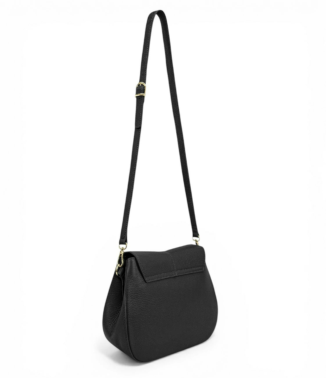 Handtasche aus genarbtem Leder LOUIE Schwarz