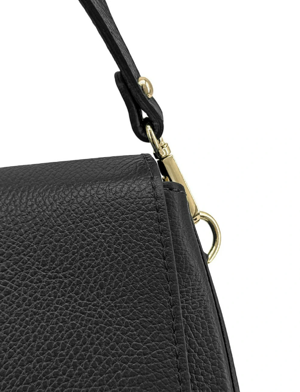 Handtasche aus genarbtem Leder LOUIE Schwarz