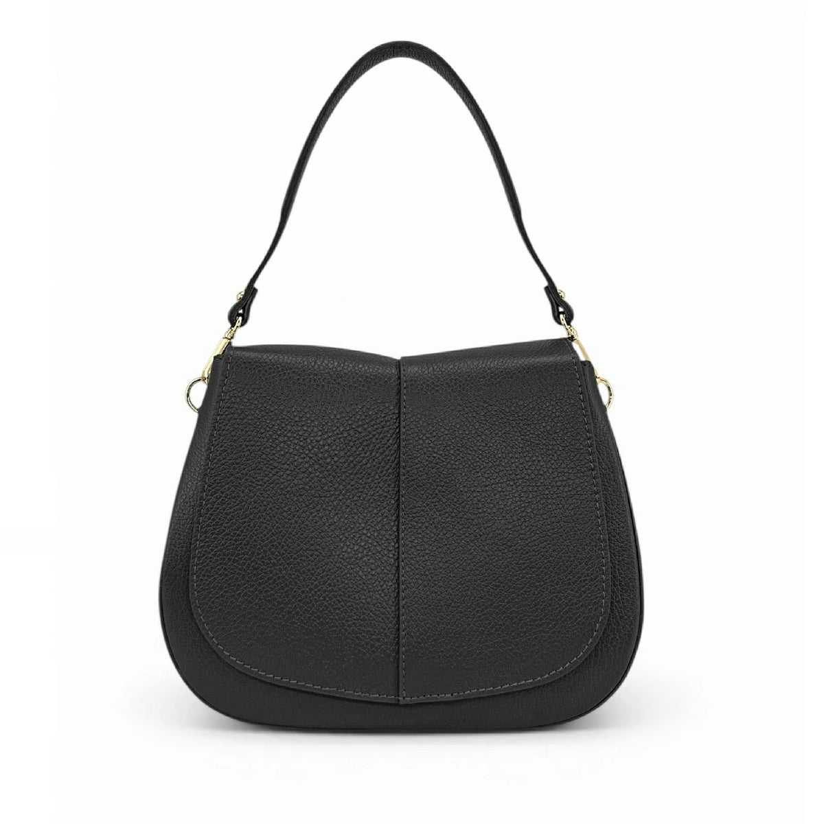 Handtasche aus genarbtem Leder LOUIE Schwarz