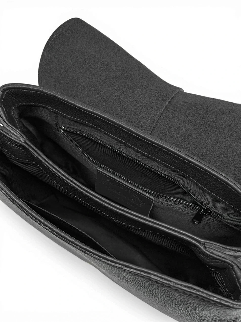 Handtasche aus genarbtem Leder LOUIE Schwarz