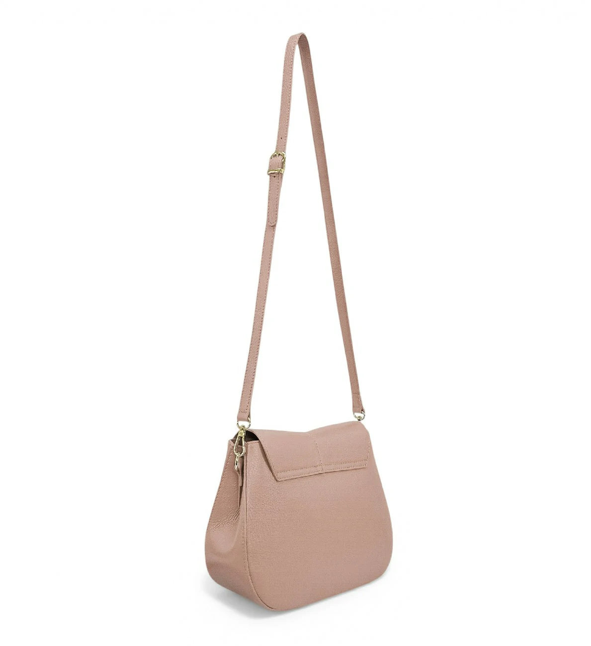 Handtasche aus genarbtem Leder LOUIE Nude-Rosa