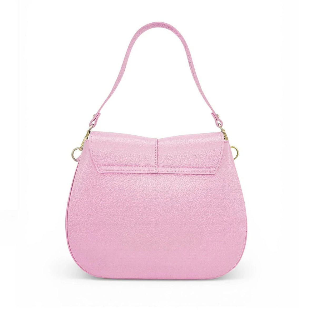Handtasche aus genarbtem Leder LOUIE Pastellrosa