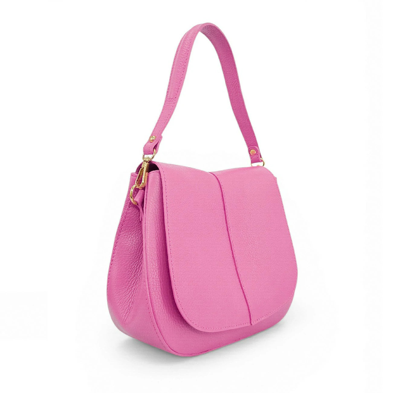 Sac à main en cuir grainé LOUIE Rose