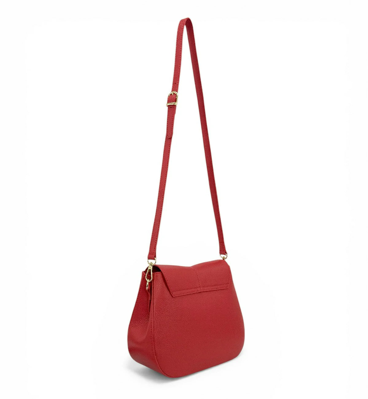 Handtasche aus genarbtem Leder LOUIE Krapprot