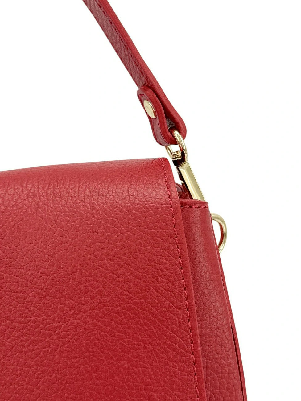 Handtasche aus genarbtem Leder LOUIE Krapprot
