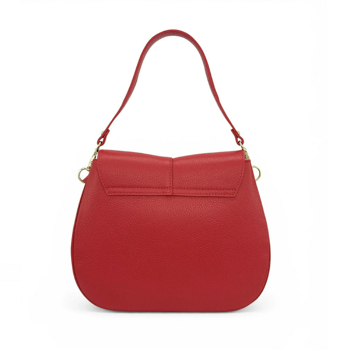 Handtasche aus genarbtem Leder LOUIE Krapprot