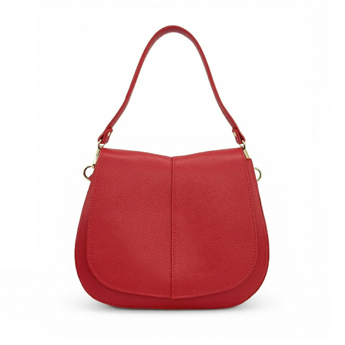 Handtasche aus genarbtem Leder LOUIE Krapprot