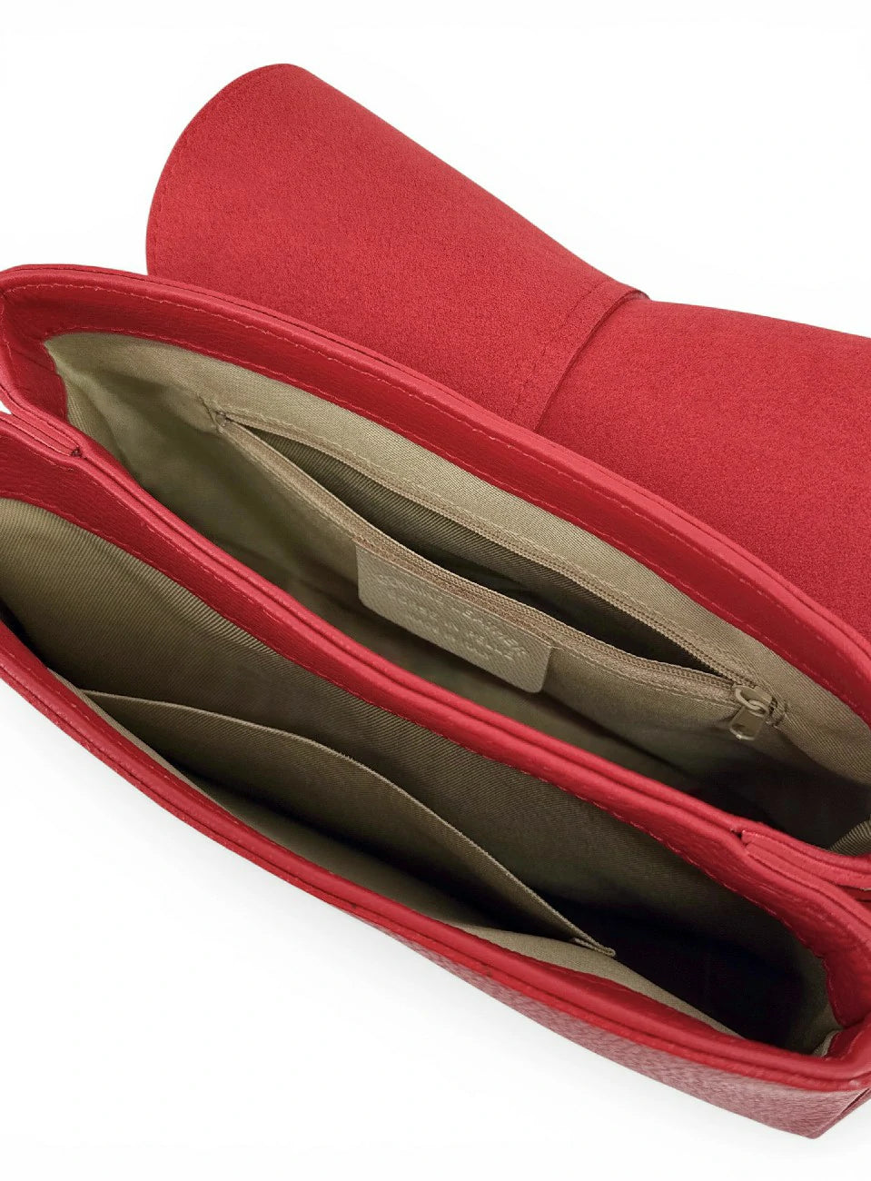Handtasche aus genarbtem Leder LOUIE Krapprot