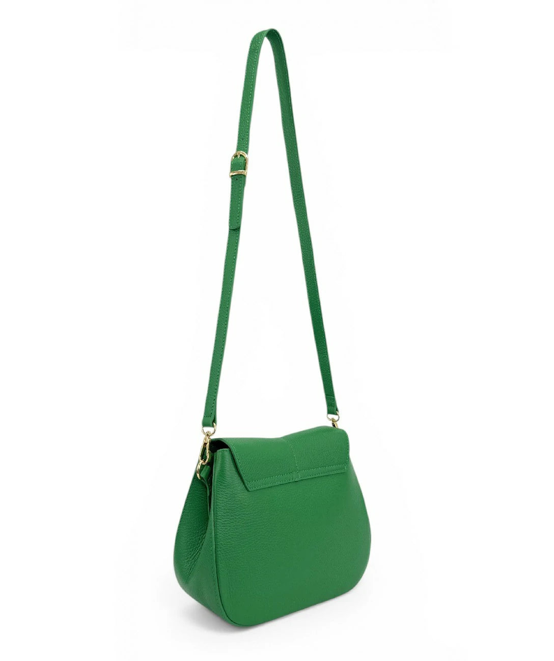 Handtasche aus genarbtem Leder LOUIE Englischgrün