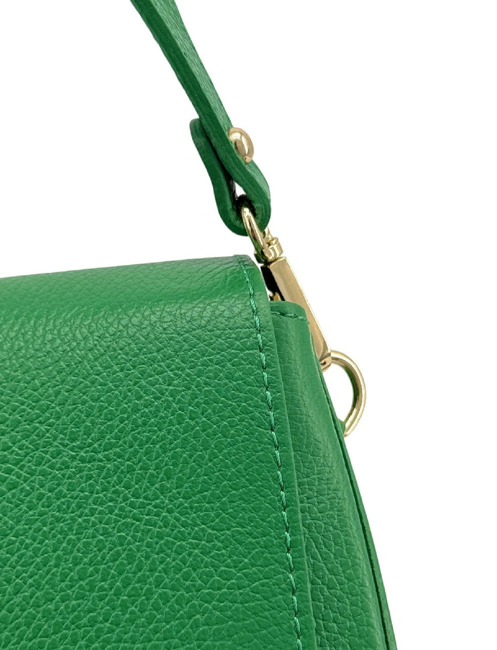 Handtasche aus genarbtem Leder LOUIE Englischgrün