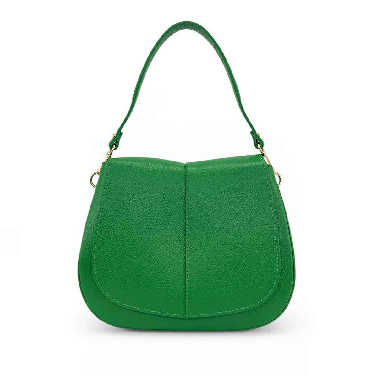 Handtasche aus genarbtem Leder LOUIE Englischgrün