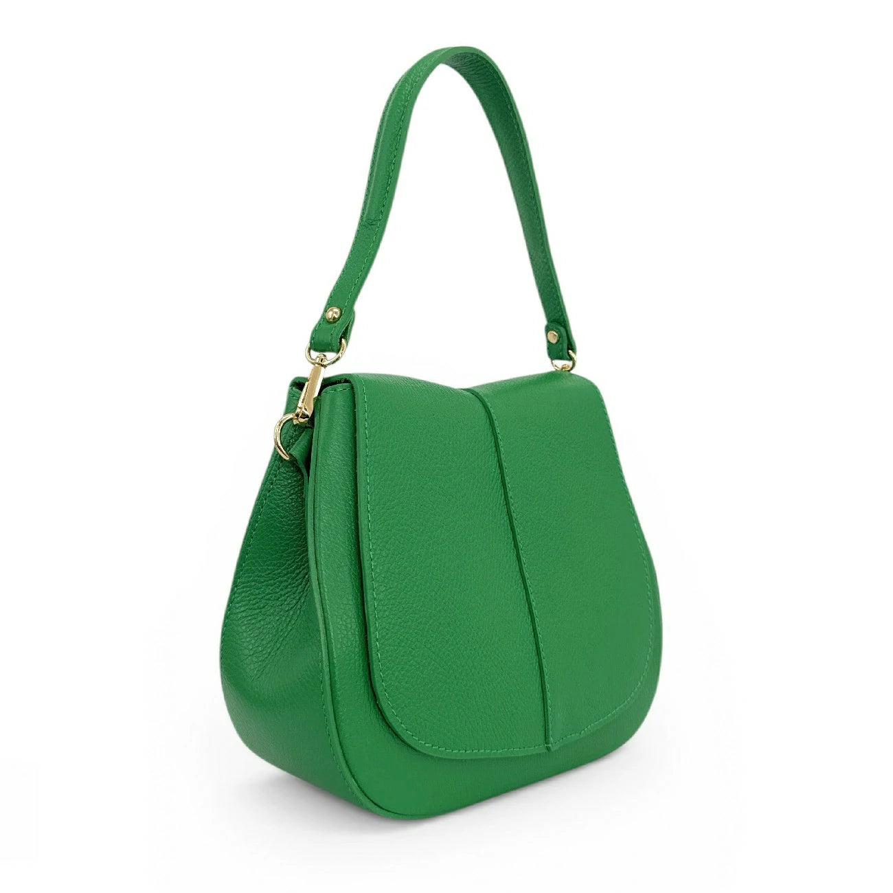 Sac à main en cuir grainé LOUIE Vert anglais