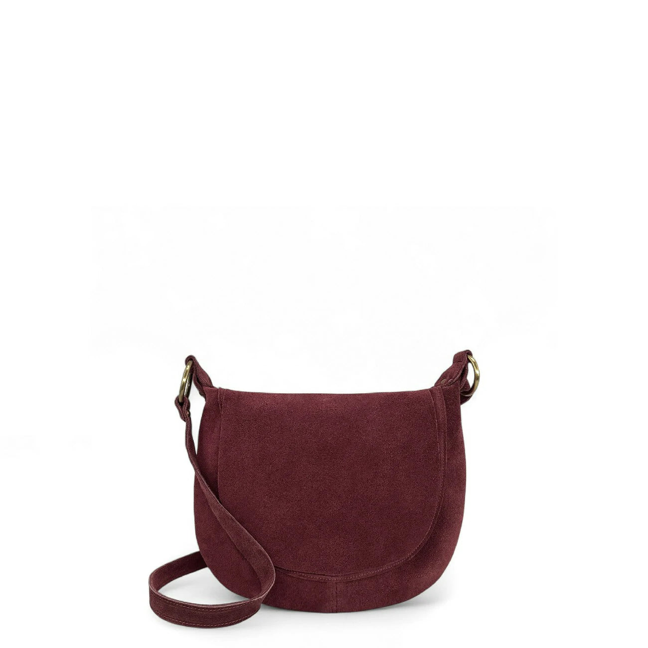 Sac bandoulière en daim LITTLE CITIZEN SUEDE Bordeaux