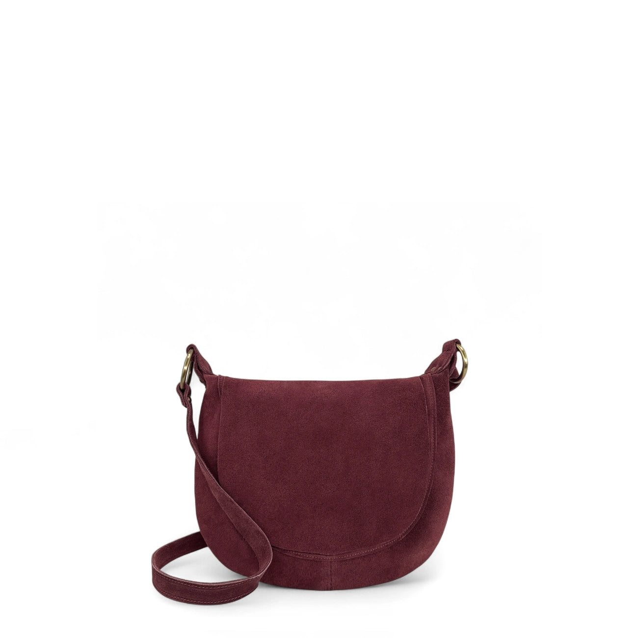 Bolso bandolera LITTLE CITIZEN SUEDE de ante burdeos
