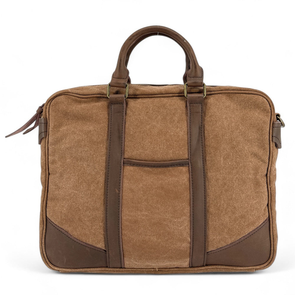 Sacoche en cuir et toile LOMBOK Camel foncé