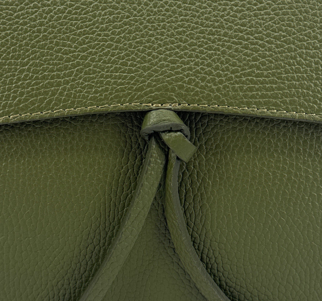 Sac besace en cuir grainé ECLIPSE Vert olive