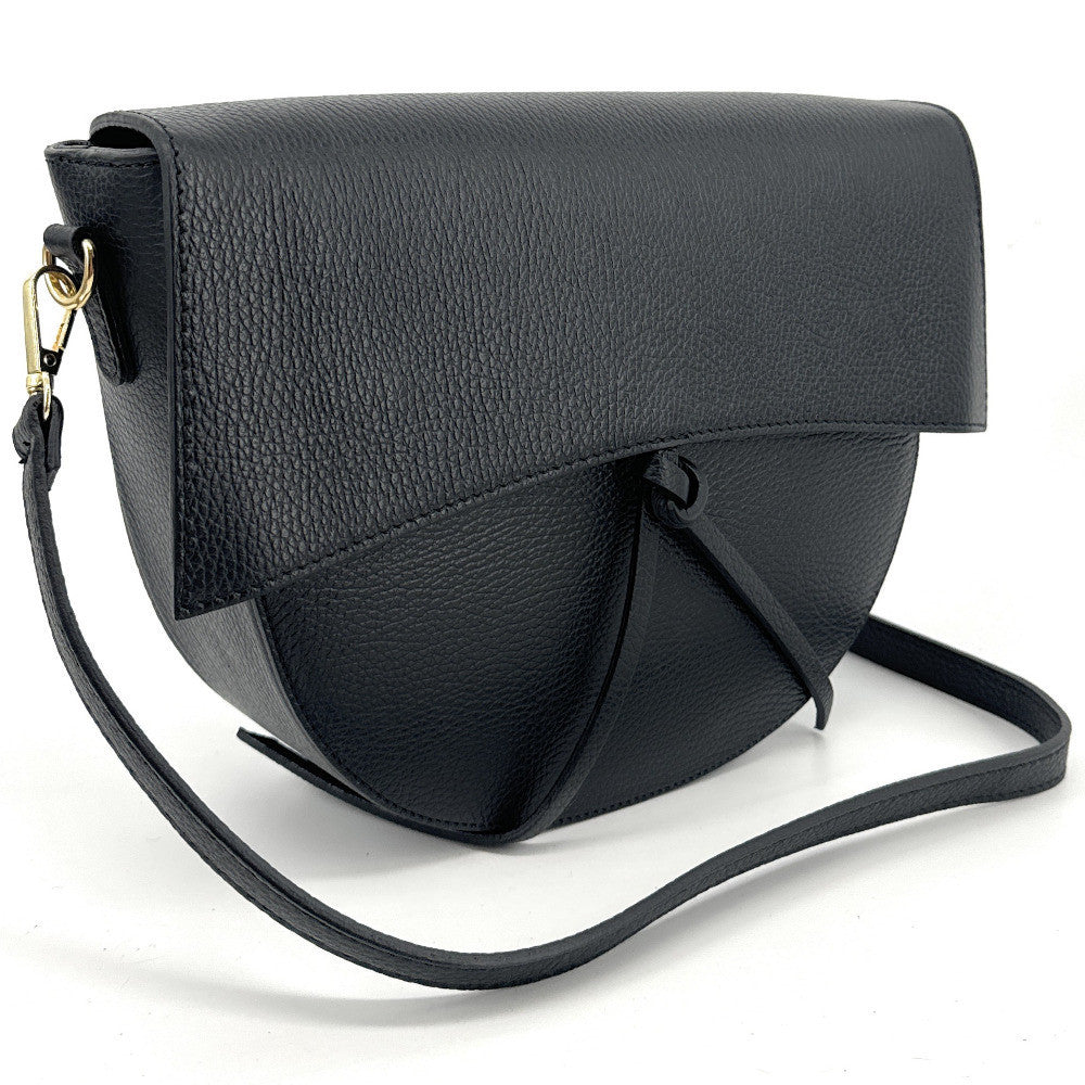 Sac besace en cuir grainé ECLIPSE Noir