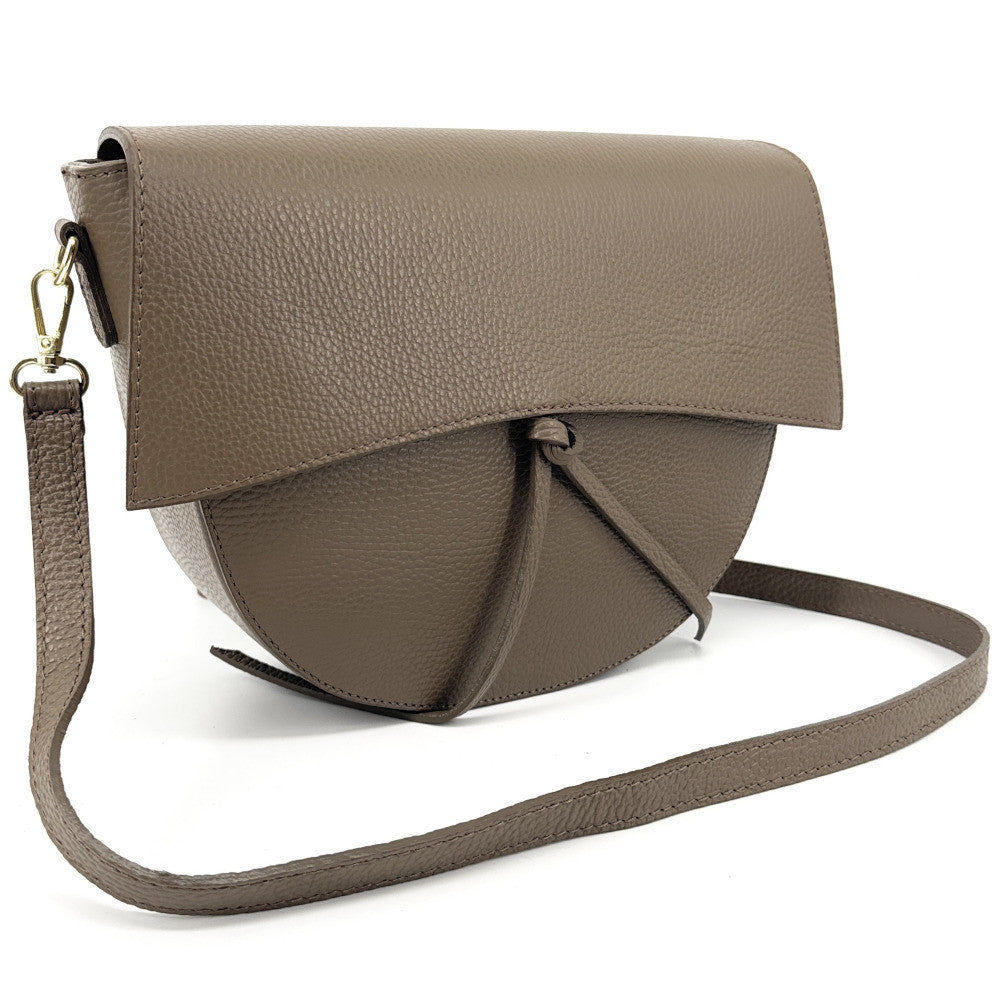 Sac besace en cuir grainé ECLIPSE Taupe foncé