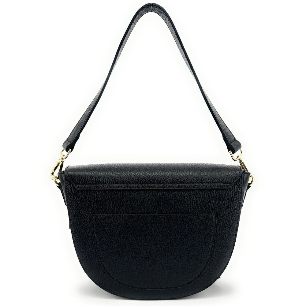 Sac besace en cuir grainé ECLIPSE Noir