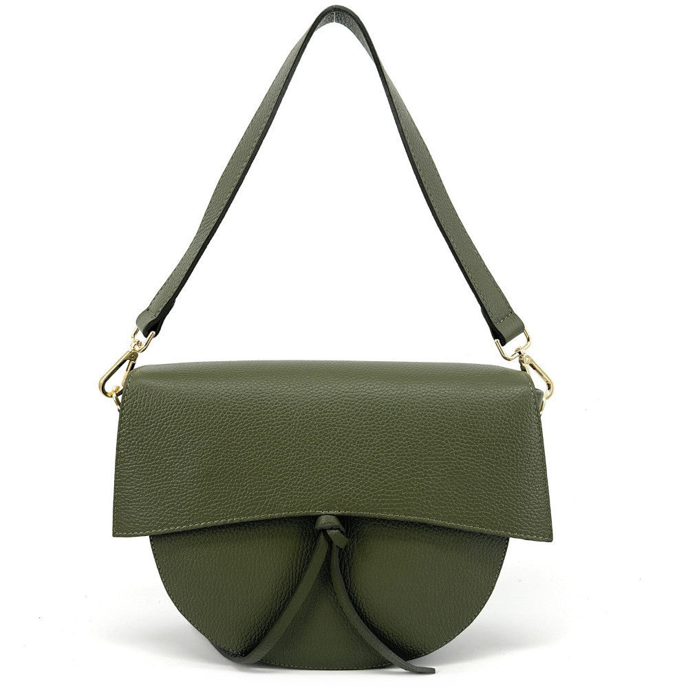 Sac besace en cuir grainé ECLIPSE Vert olive