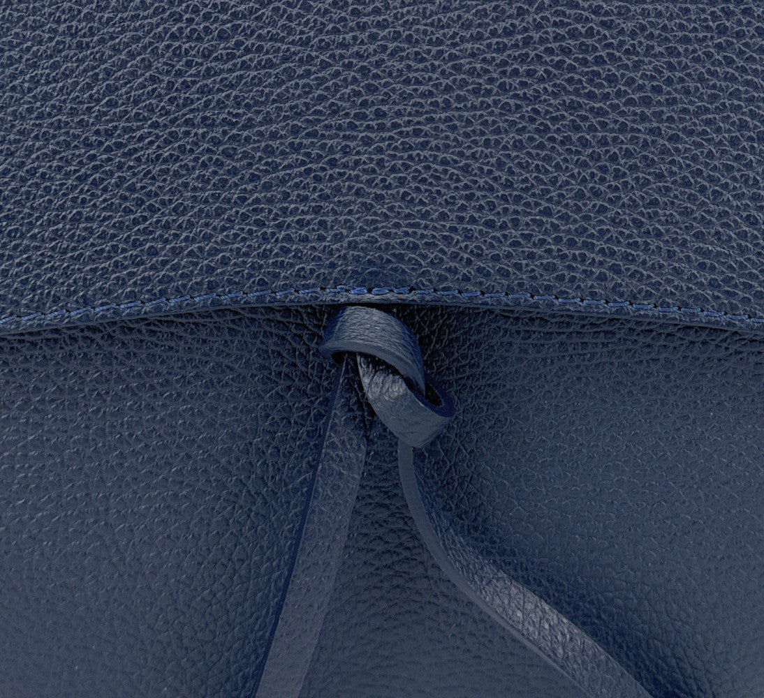 Sac besace en cuir grainé ECLIPSE Bleu marine
