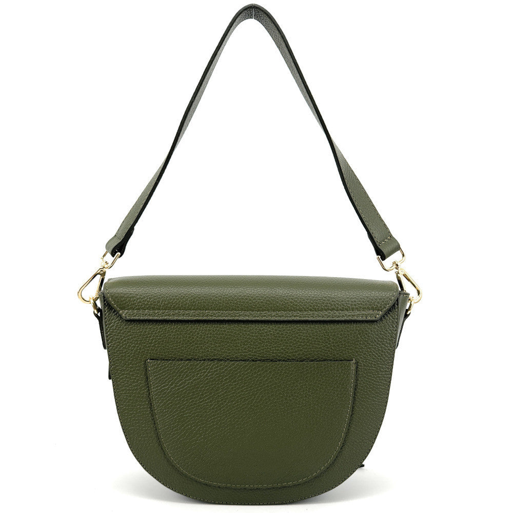 Sac besace en cuir grainé ECLIPSE Vert olive