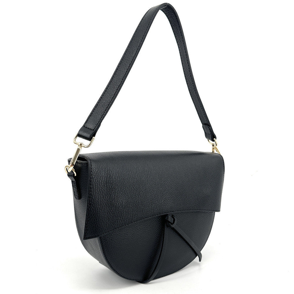 Sac besace en cuir grainé ECLIPSE Noir