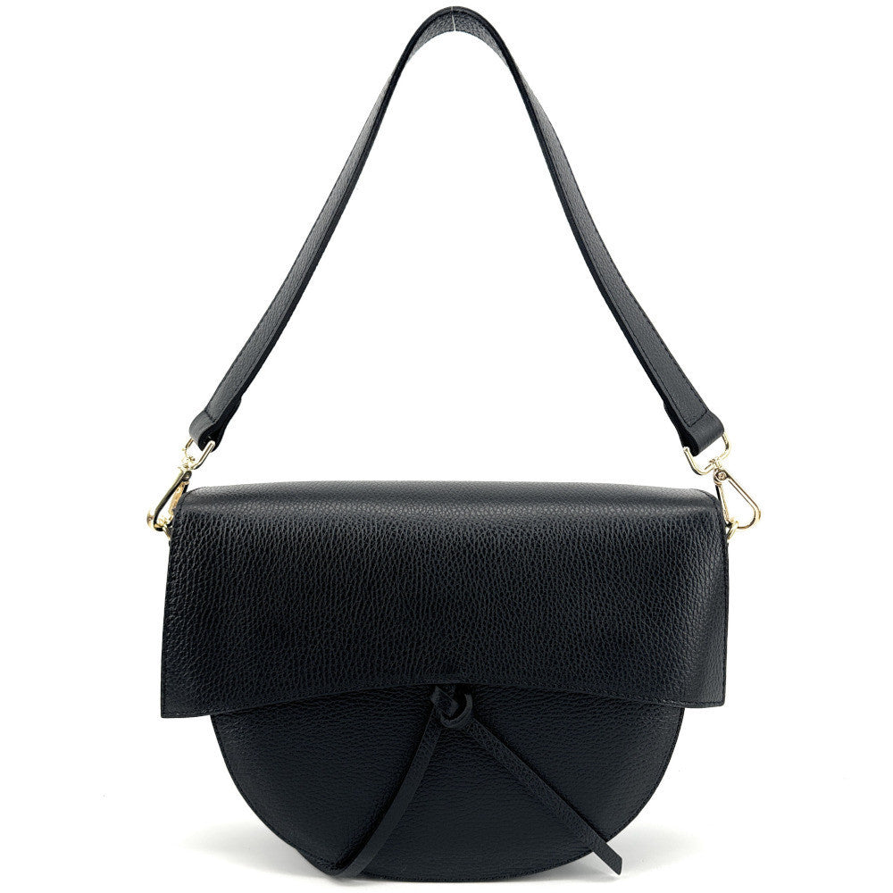 Sac besace en cuir grainé ECLIPSE Noir