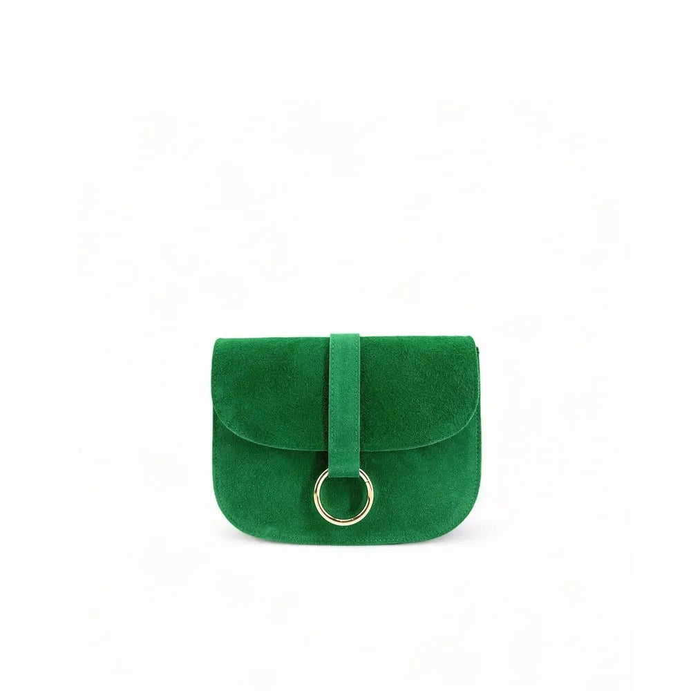 Sac besace en croûte de cuir VELVET Vert anglais