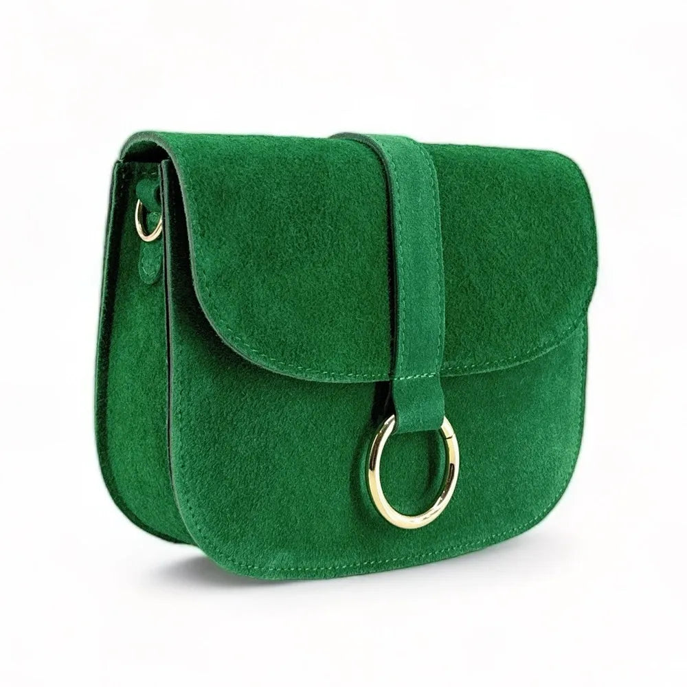 Sac besace en croûte de cuir VELVET Vert anglais