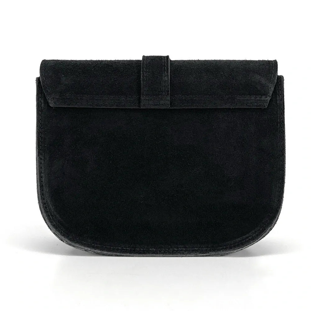 Sac besace en croûte de cuir VELVET Noir