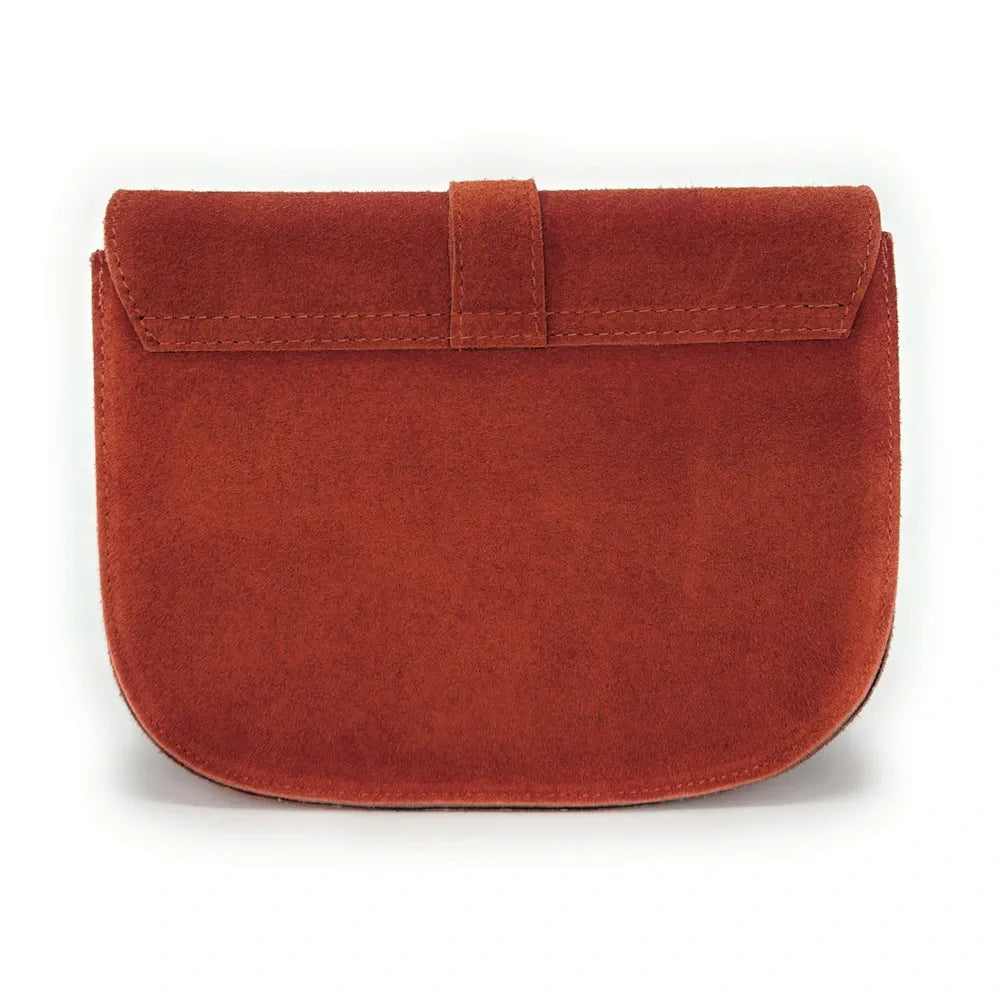 Sac besace en croûte de cuir VELVET Rouge brique