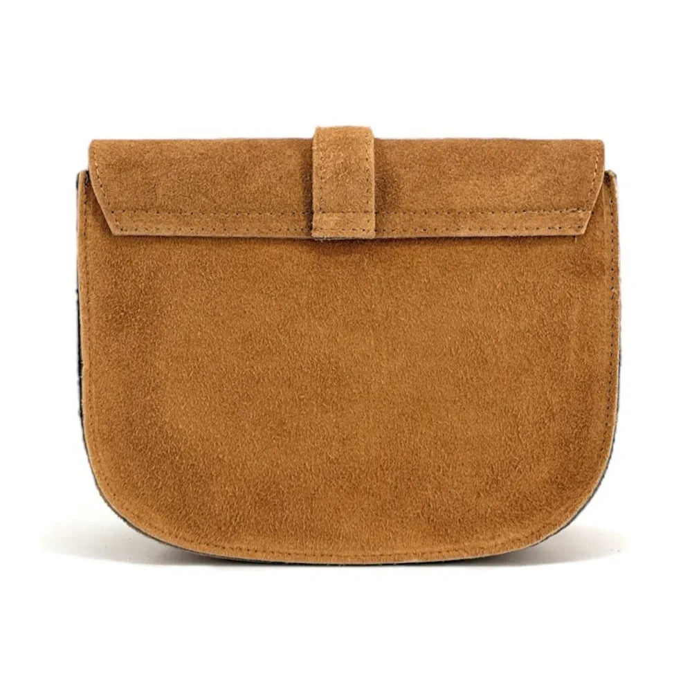 Sac besace en croûte de cuir VELVET Camel