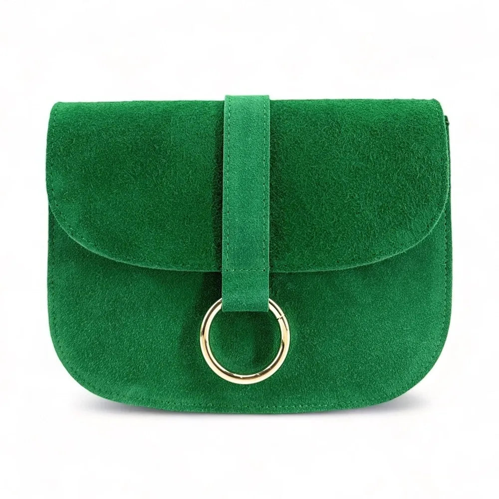 Sac besace en croûte de cuir VELVET Vert anglais