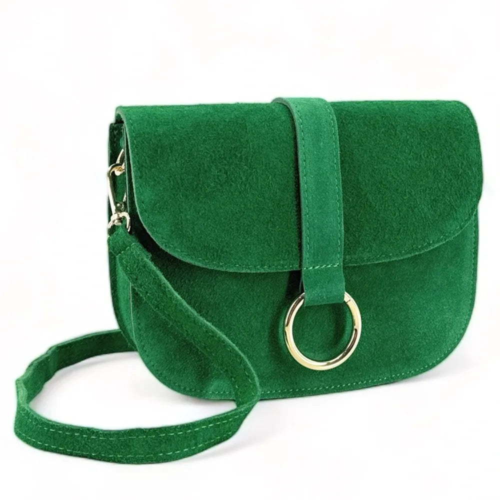 Sac besace en croûte de cuir VELVET Vert anglais